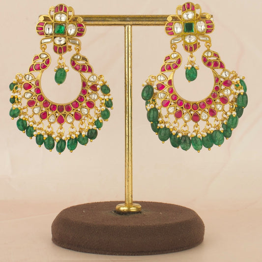Big Sized Jadau Kundan Chandbali Earrings