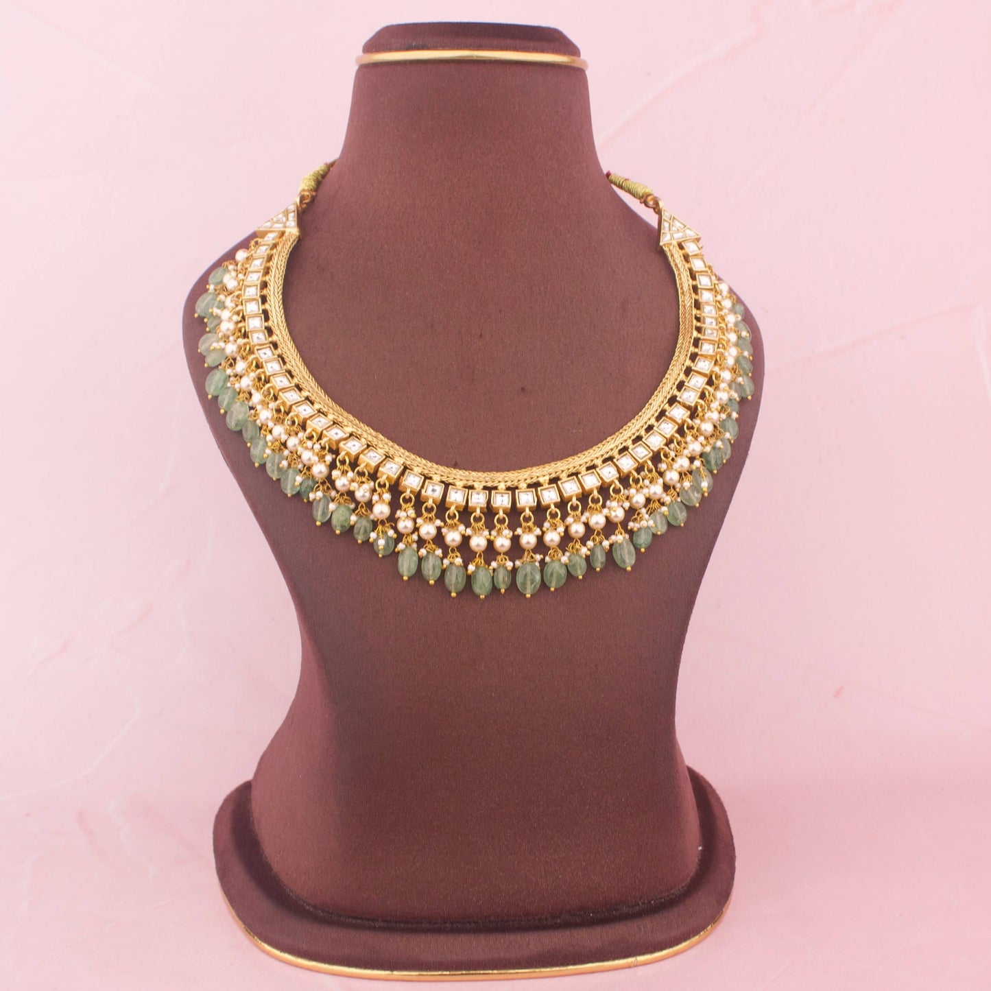 Gold Inspired Reversible 2 in 1 Jadau Kundan Necklace