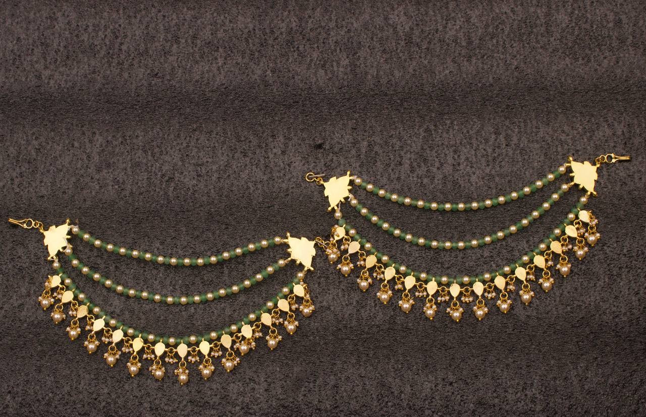 Bridal Jadau Kundan Champasaralu Hair Accessory