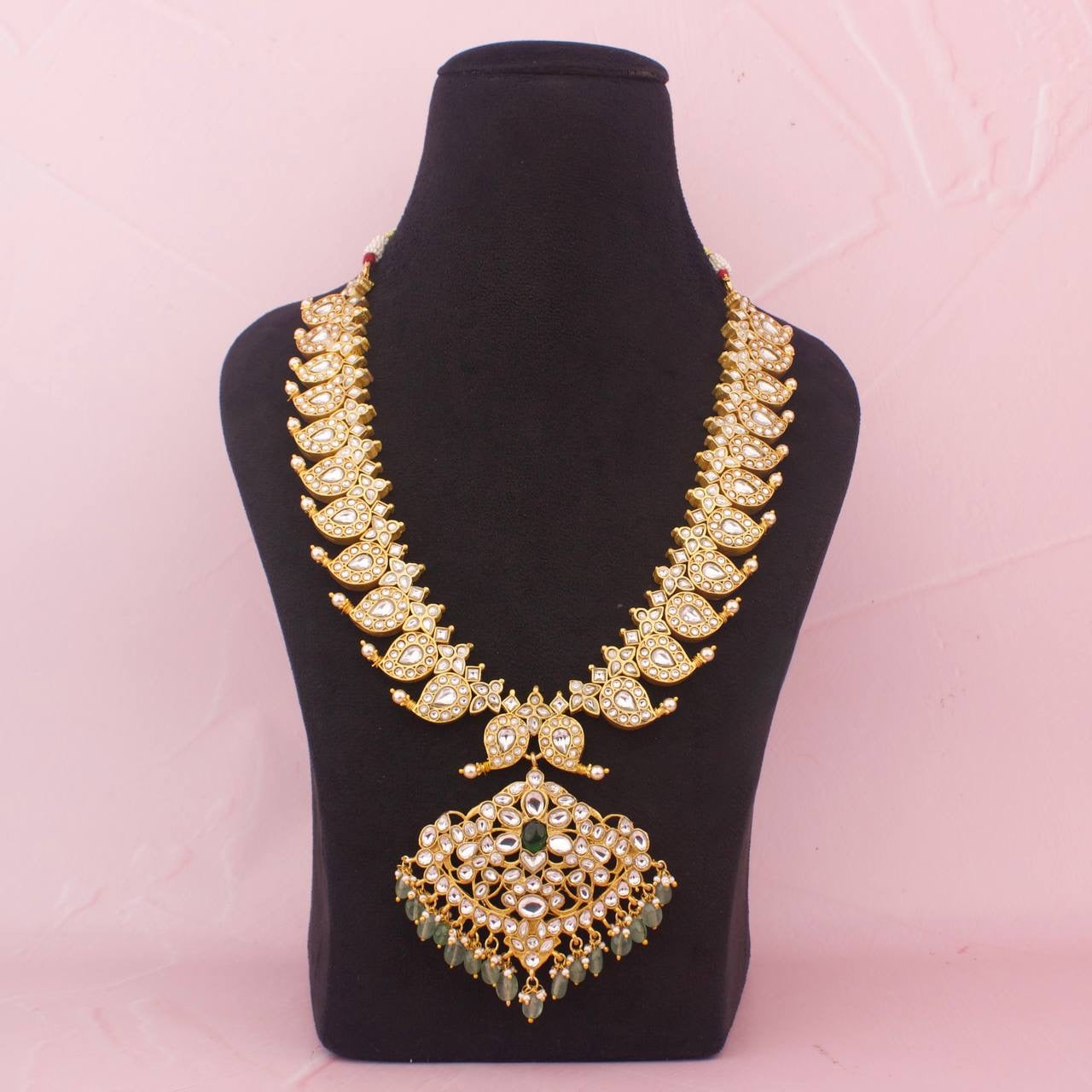 Traditional Reversible 2 in 1 Jadau Kundan Mango Mala