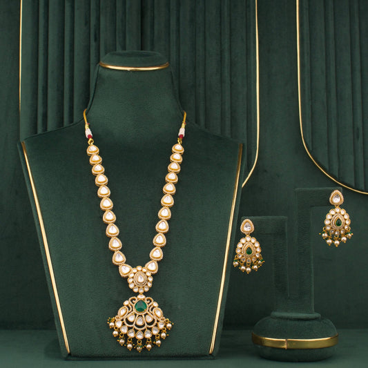 Elegant Necklace Set With Matching Earrings - Handcrafted Indian Bridal Jewelry by Dulhan Jewels