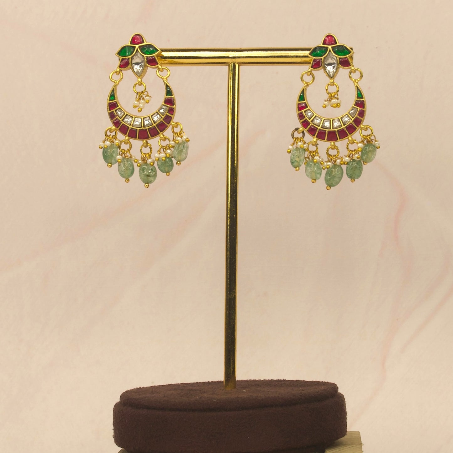 Ethnic Jadau Kundan Chandbali Earrings