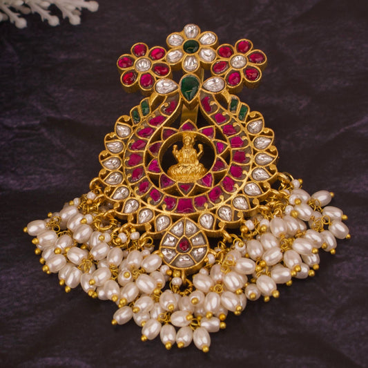 Divine Laxmi Devi Kadau Kundan Pendant - Timeless Elegant Pendant