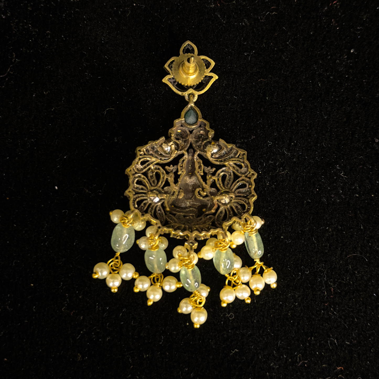 Goddess Laxmi-Devi Victorian Chandbali Earrings