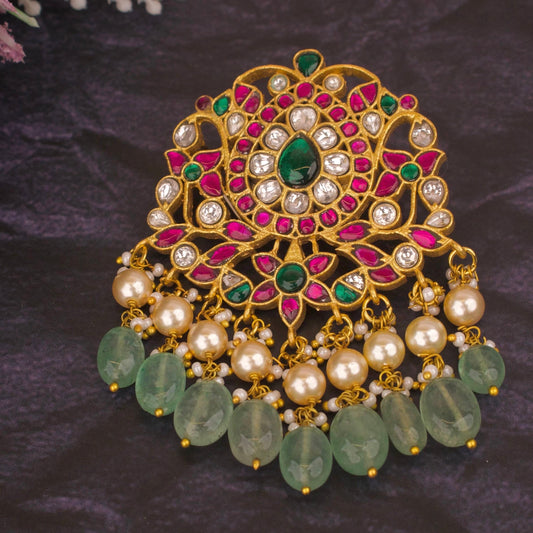 Heritage Jadau Kundan Pendant - Timeless Heritage Style - DULHAN JEWELS