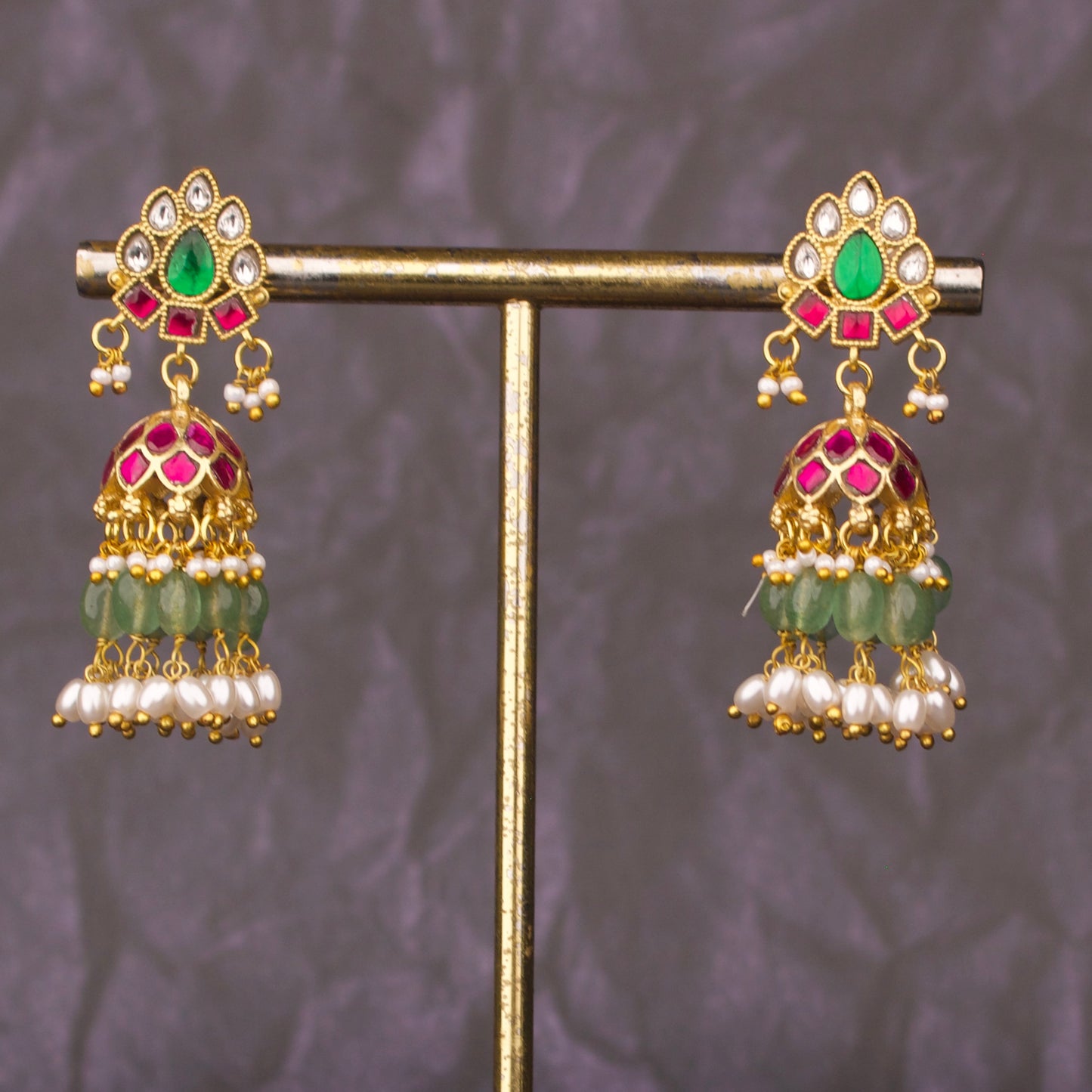 Ethnic Jadau Kundan Hanging Earrings