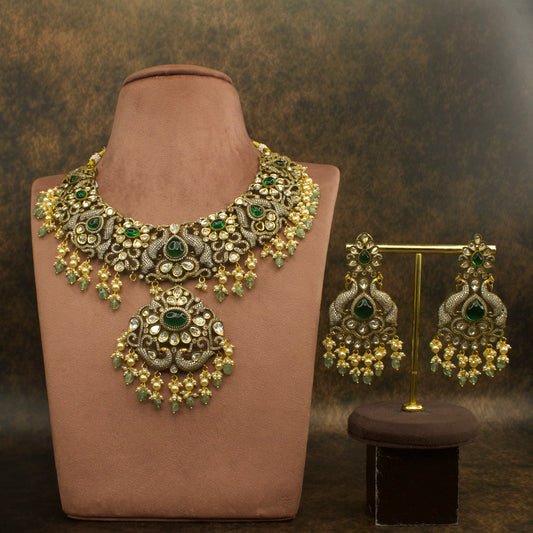 Heritage Victorian Necklace Set with Pearls & Russian Beads 