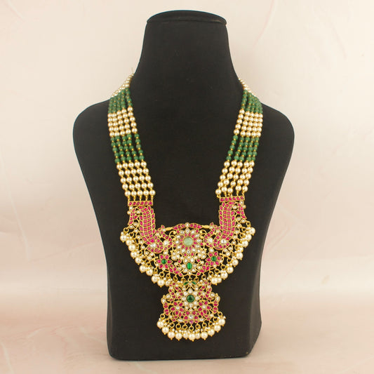 Graceful Jadau Kundan flower Design Ranihaar Beads & Pearls Mala