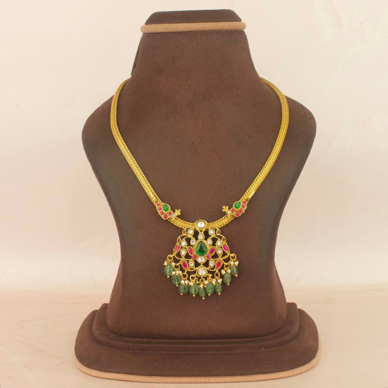 Sleek Jadau Kundan Nantad Chain Necklace
