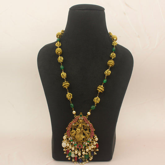 Divine Radhe Krishna Jadau Kundan Beads Mala