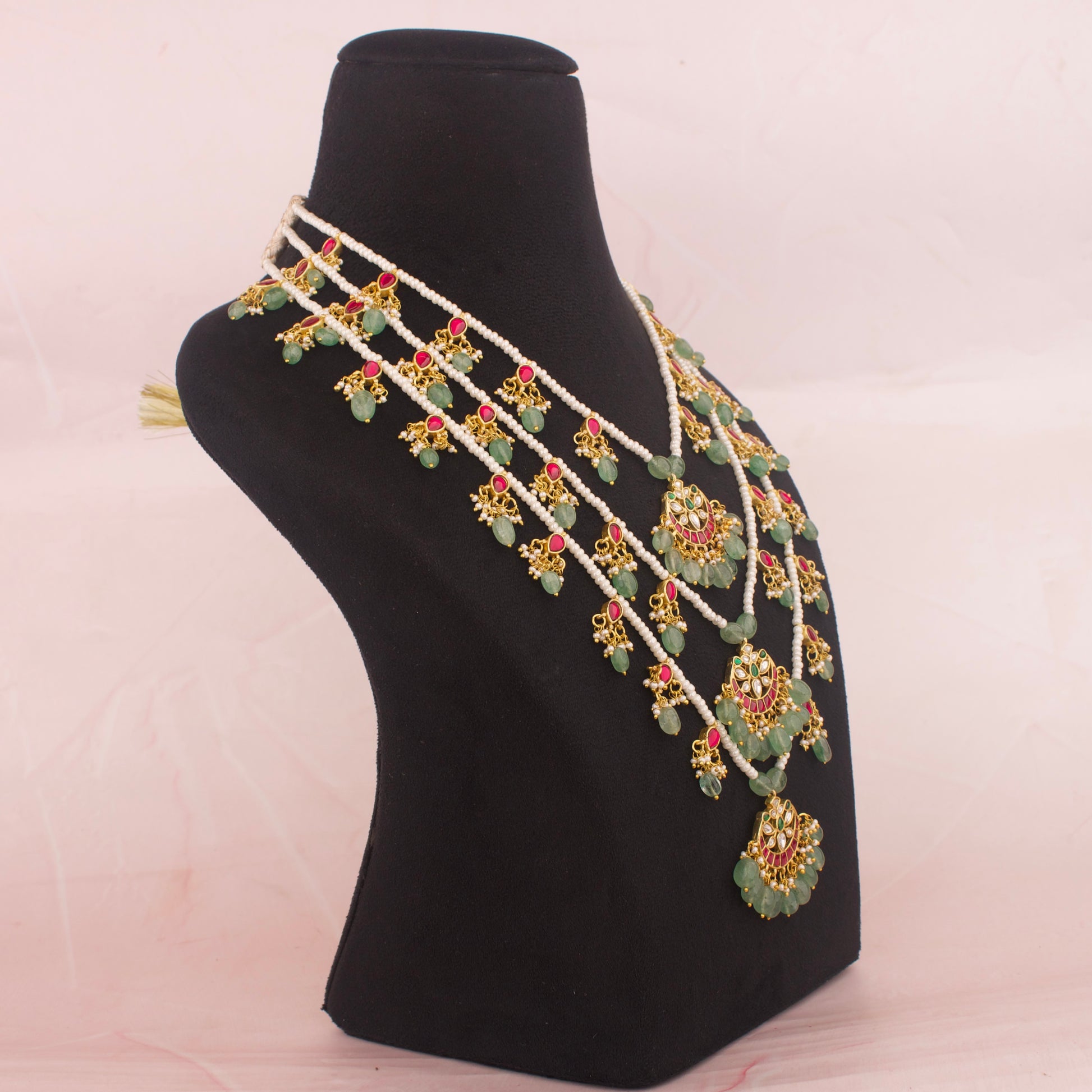 Floral Lockets Jadau Kundan Layer By Layer Mala