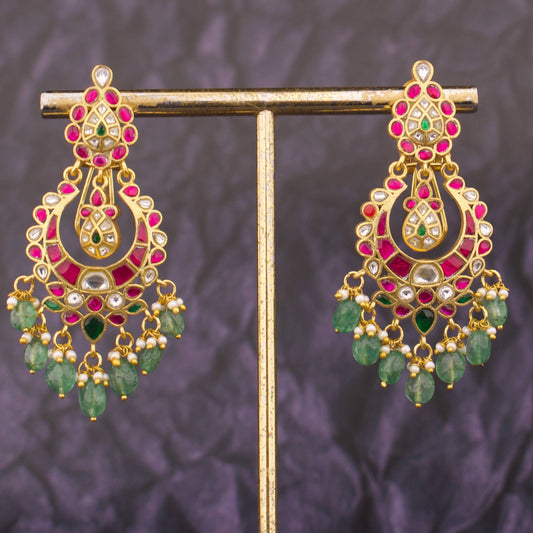 Hanging Style Jadau Kundan Chandbali Earring