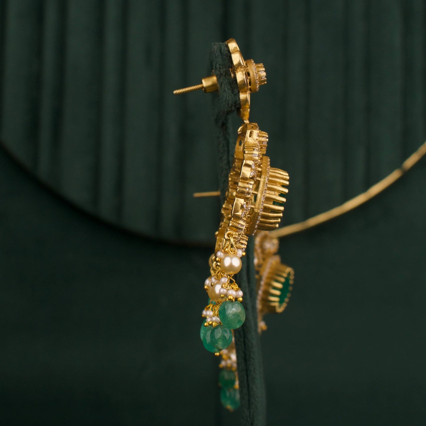 Bridal Victorian Polki Kundan Necklace Set With Matching Earrings