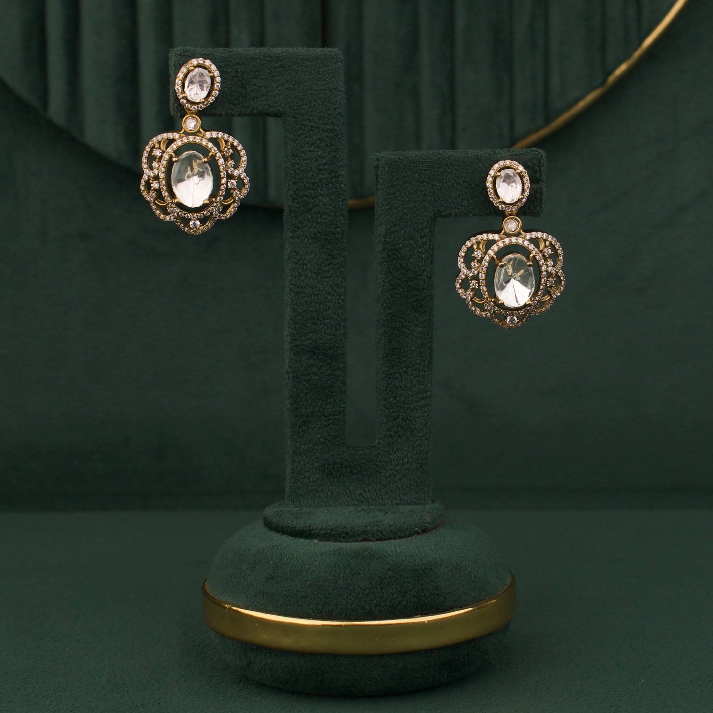 Polki Bridal Multi-Layered Necklace And Earring Set