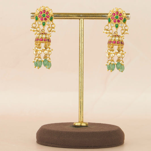 Garden of Elegance Jadau Kundan Jhumka Earrings