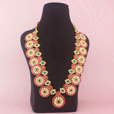 Traditional Gold Style Jadau Kundan Bottumala Necklace