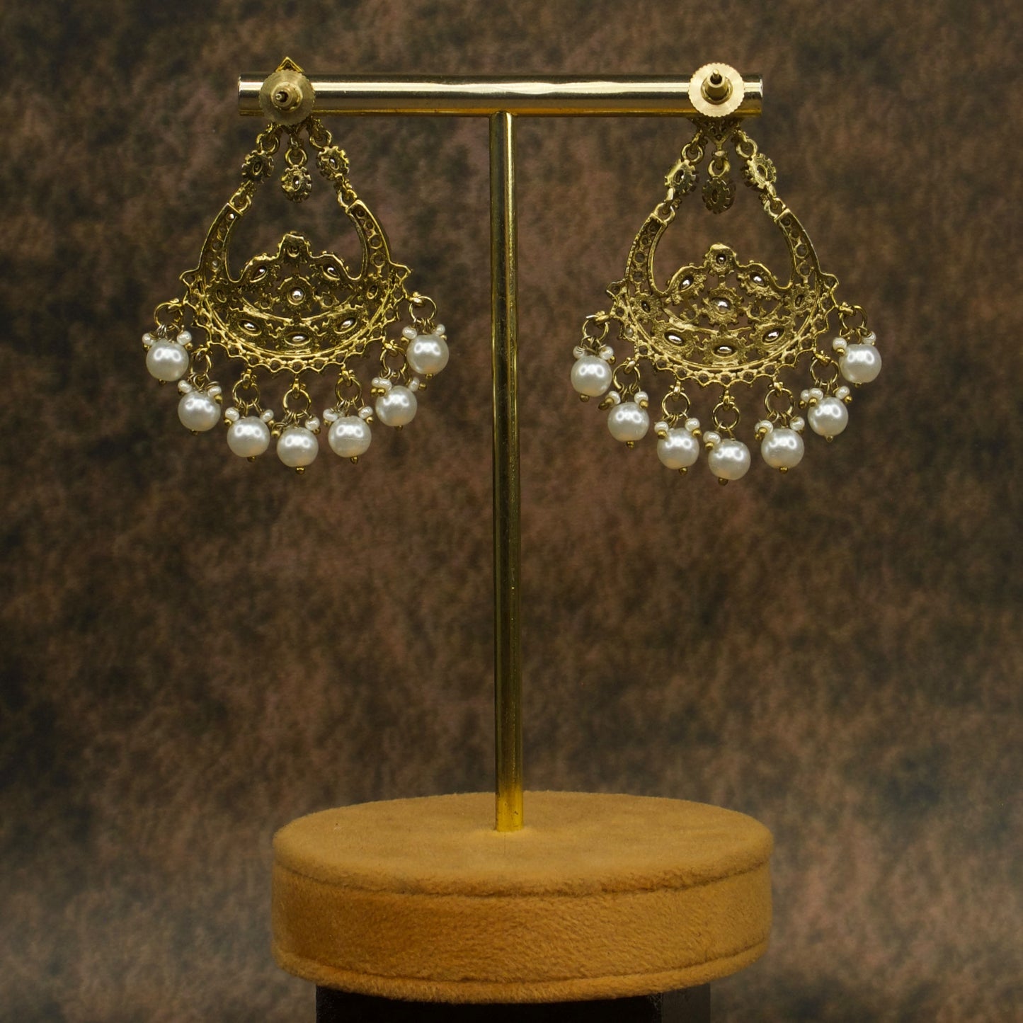 Victorian Chandbali Polki Earrings