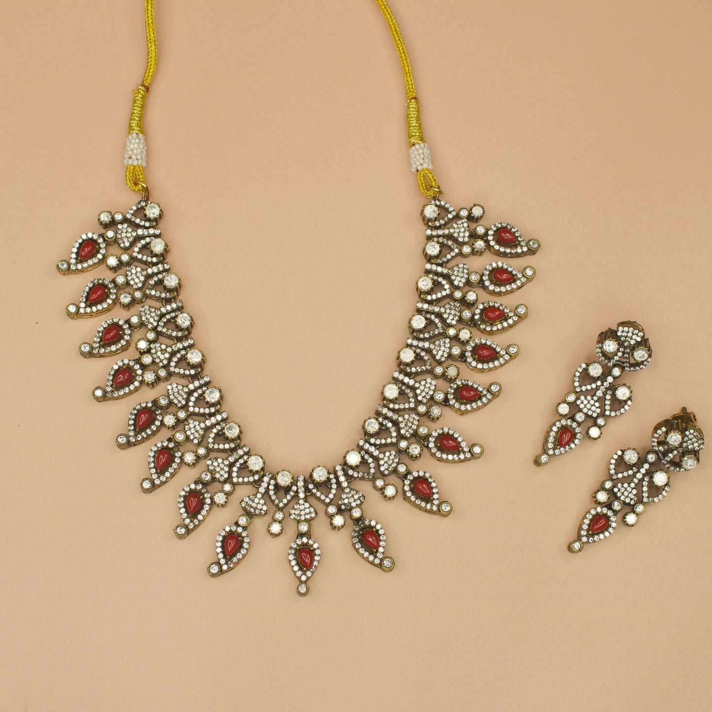 Harmony Victorian Necklace Set with mango motifs & earrings