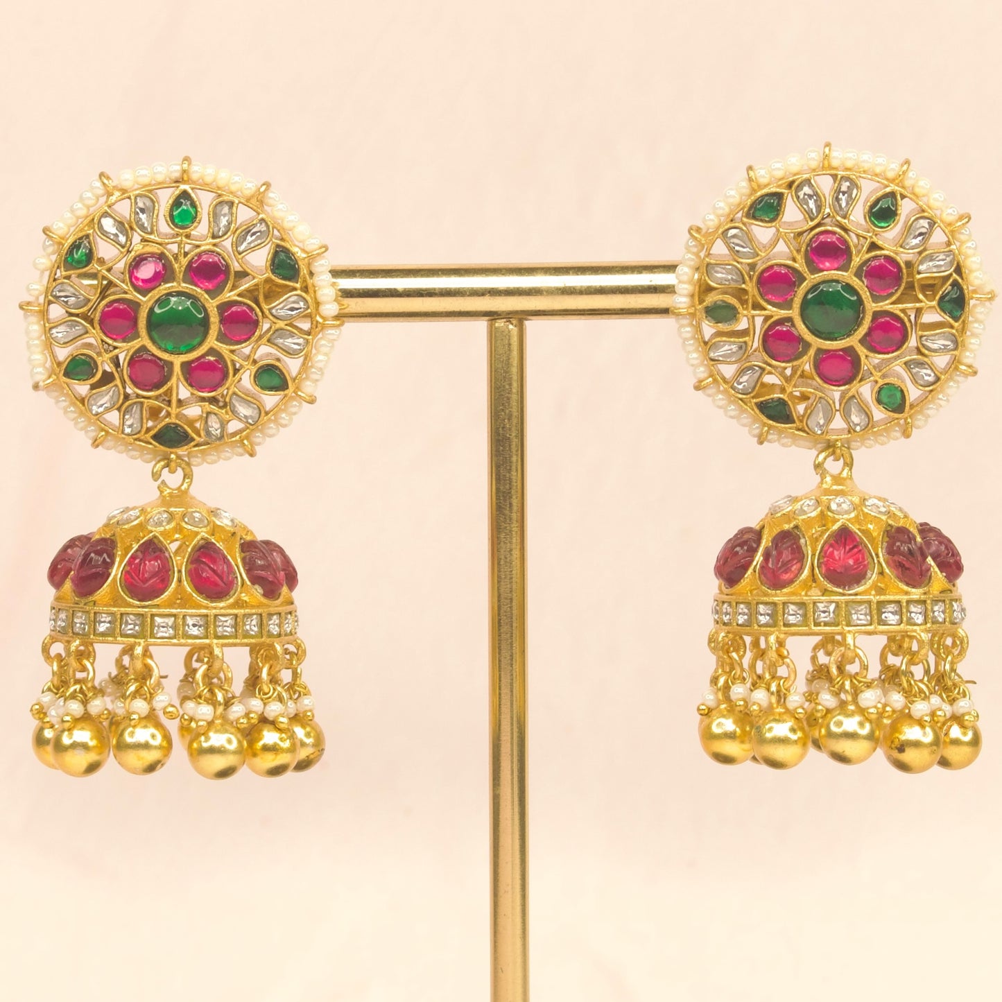 Bridal Jadau Kundan Jhumka Earrings (DJJ360)