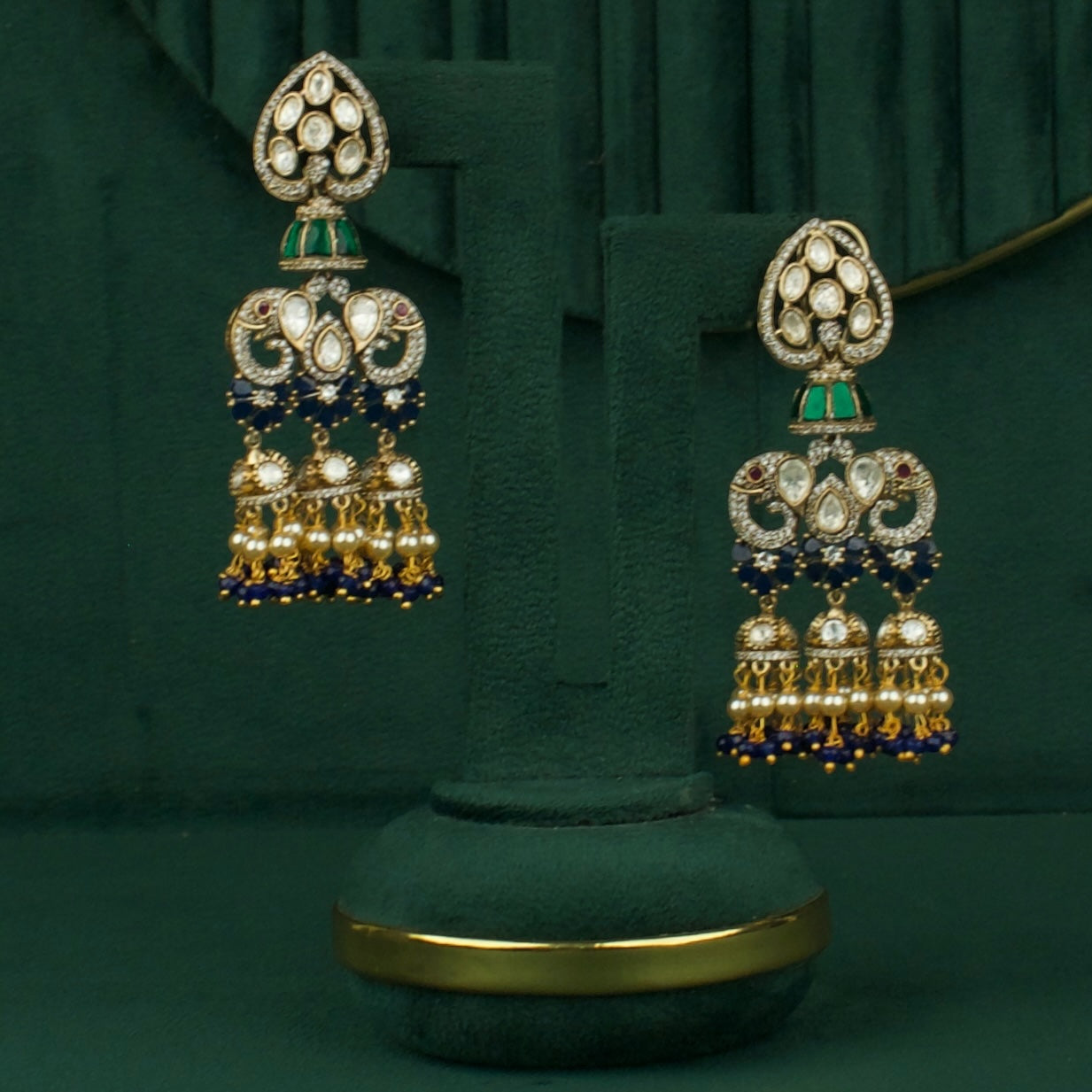 Bridal Polki Chandbali Earrings