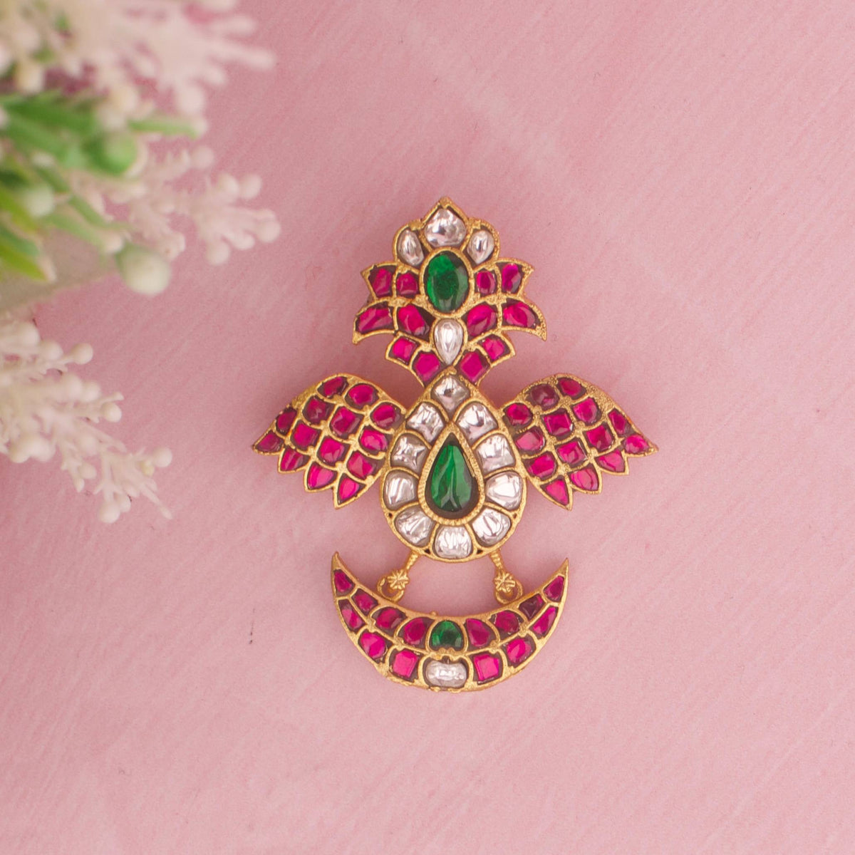 Designer Jadau Kundan Locket With Ruby Stones