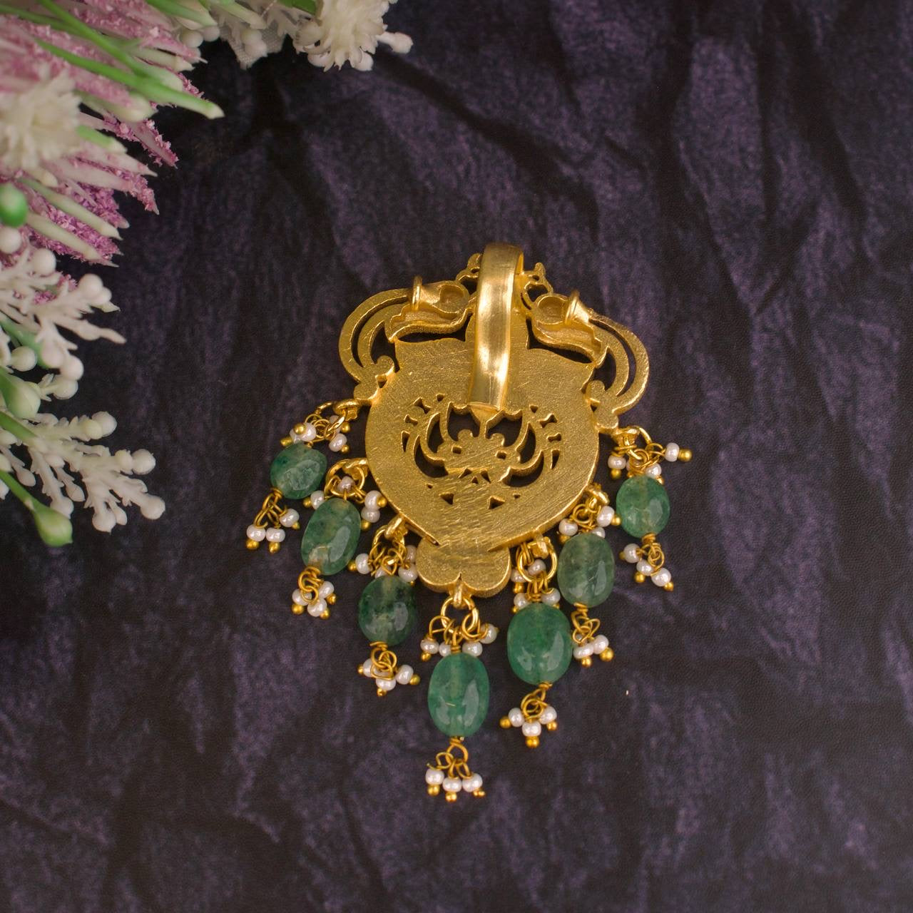 Small Sized Jadau kundan Black Beads Locket