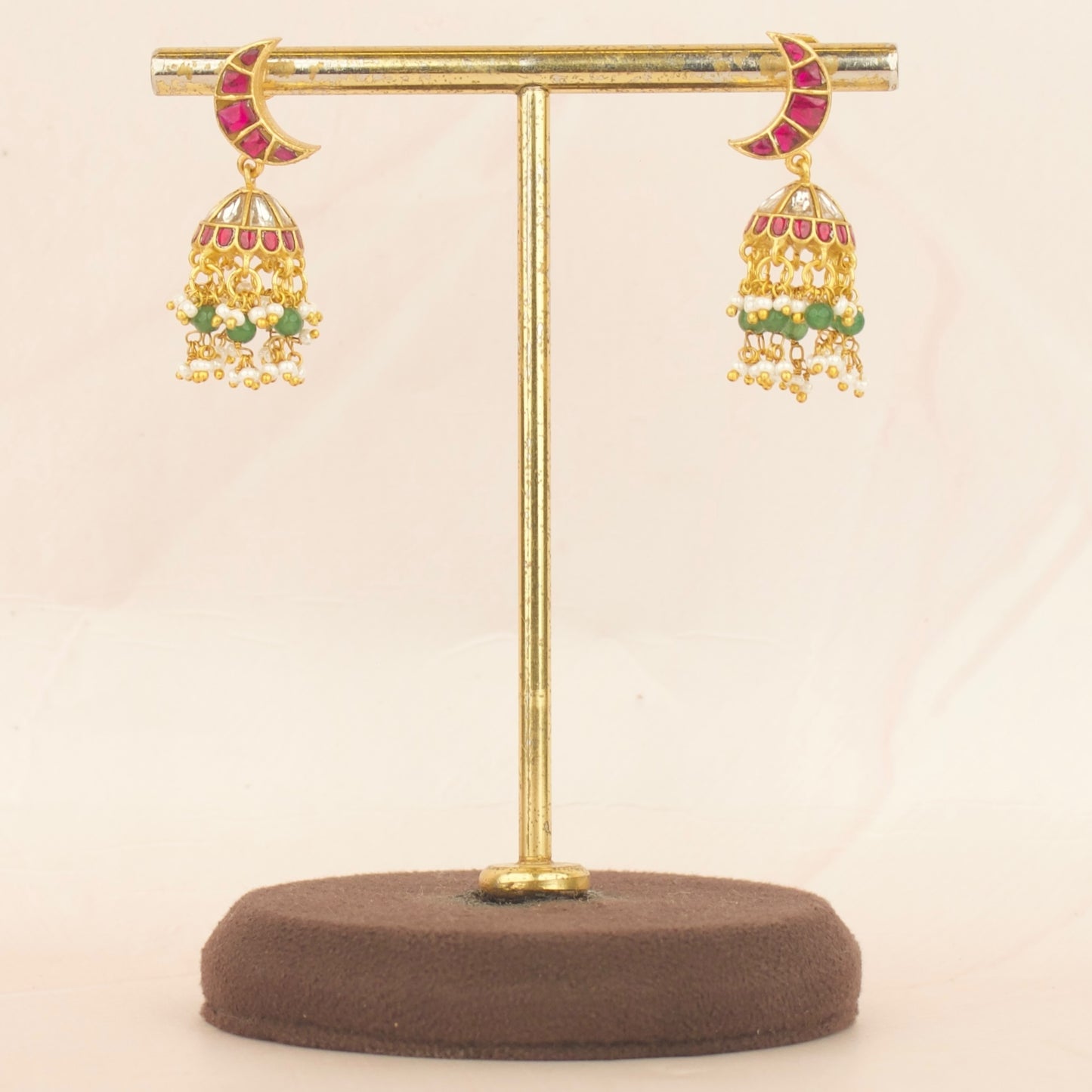 Sleek Studded Jadau Kundan Jhumki Earrings
