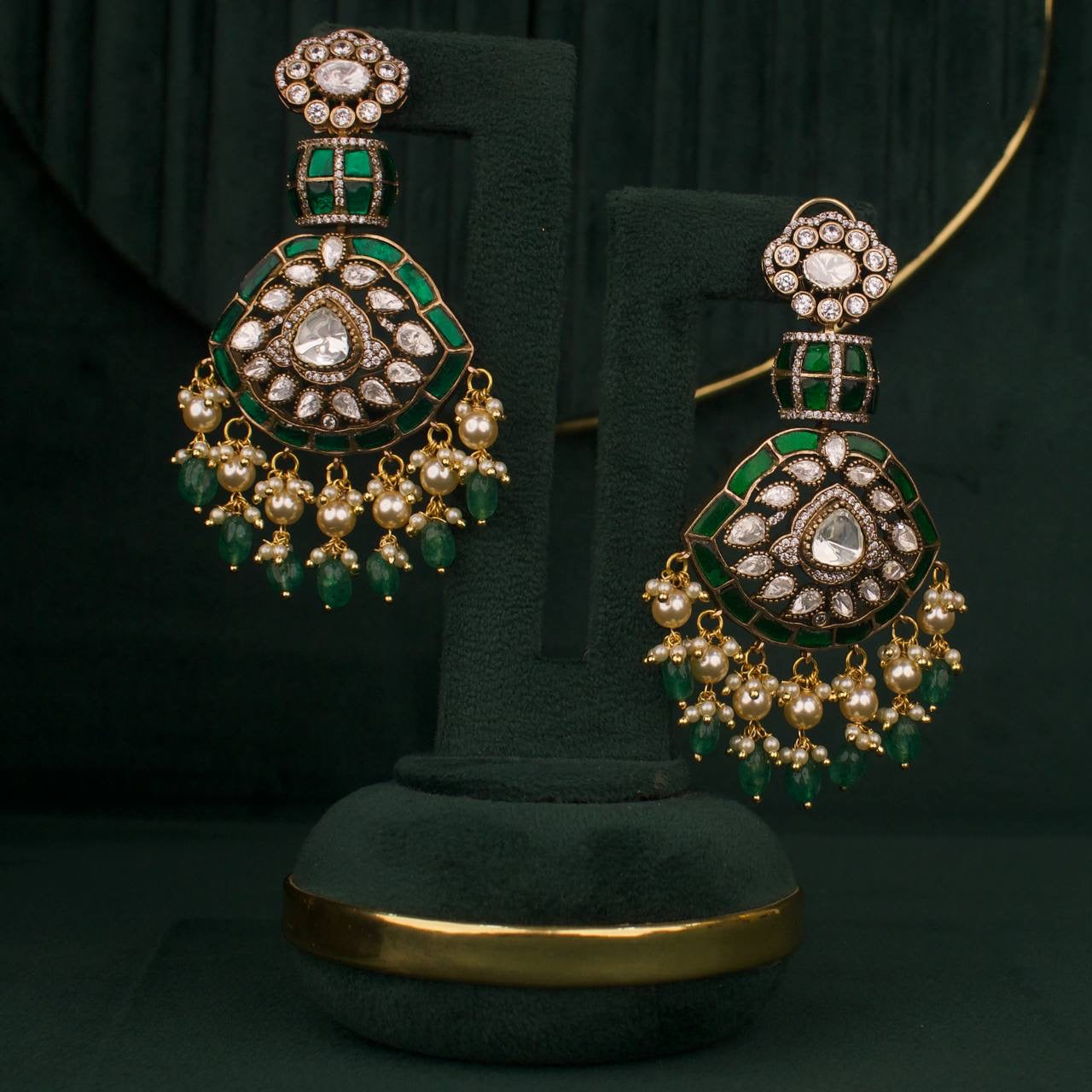 Traditional Fusion Kundan x Polki Necklace Set With Earrings