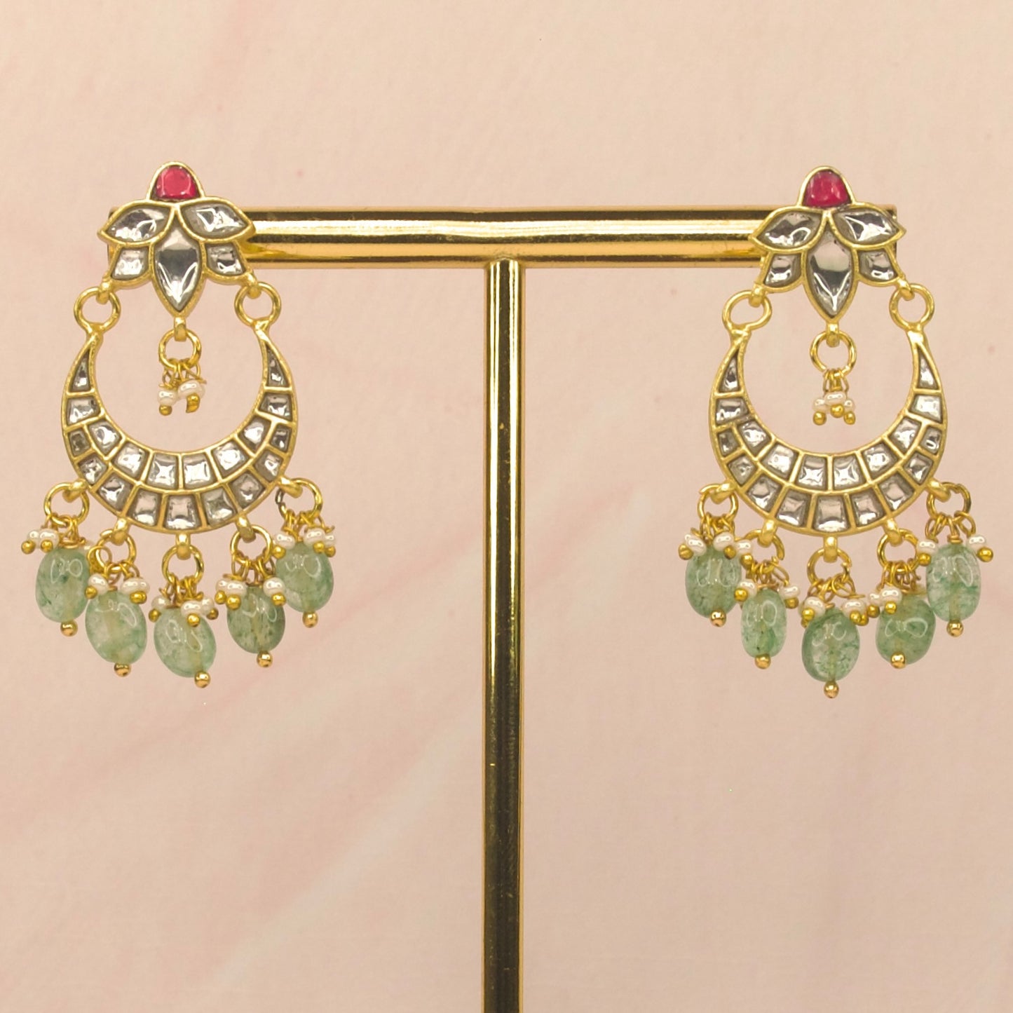 Ethnic Jadau Kundan Chandbali Earrings