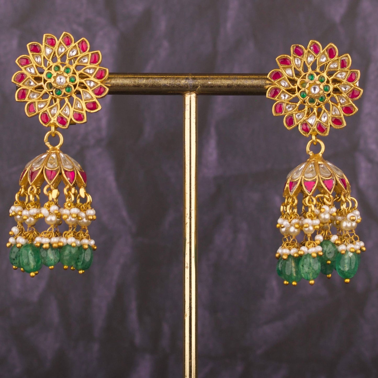 Stunning Jadau Kundan Jhumki Earrings