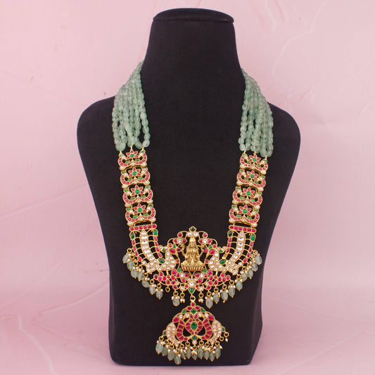Divine Laxmi Devi Jadau Kundan Beads Mala