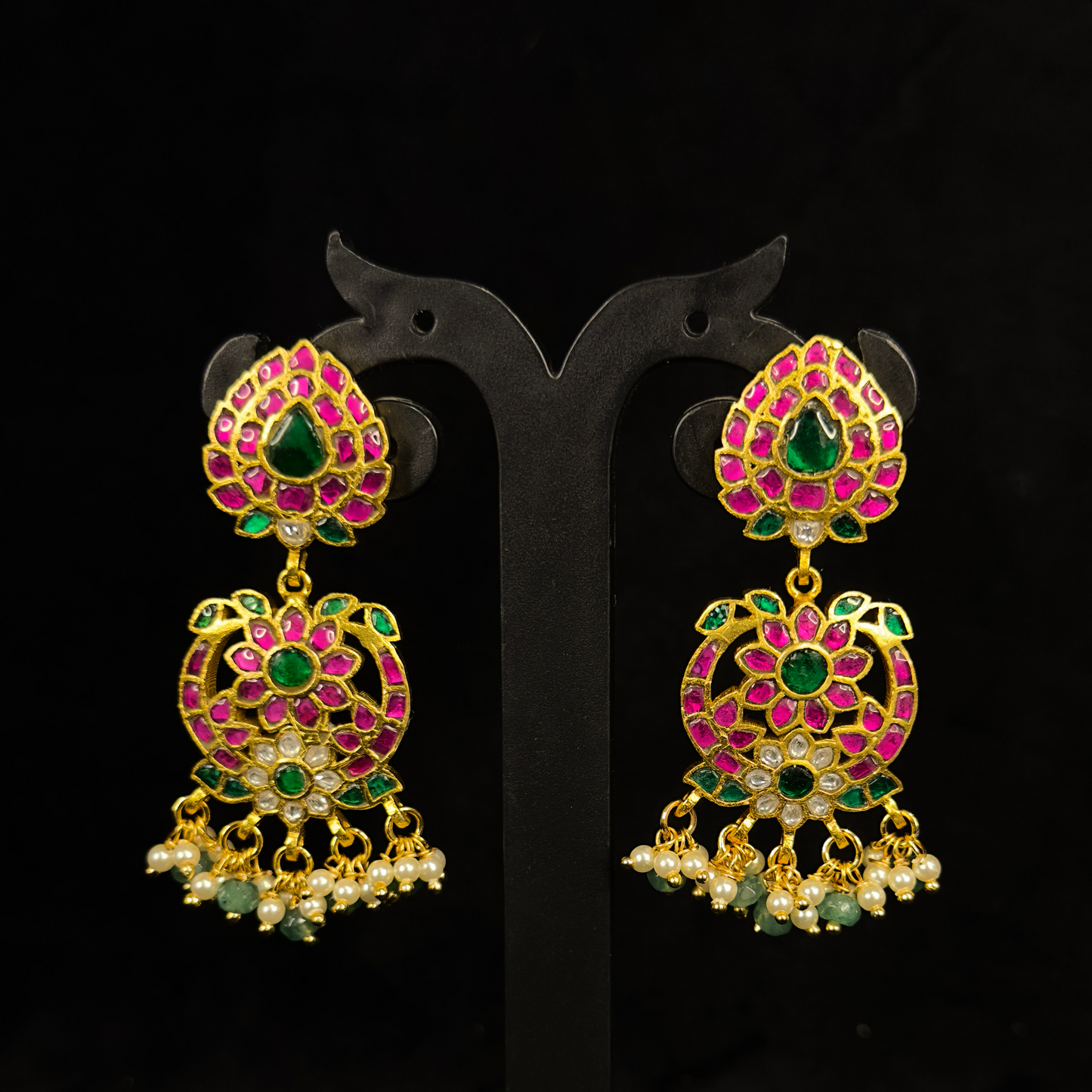 Enchanting Floral Jadau Kundan Earrings