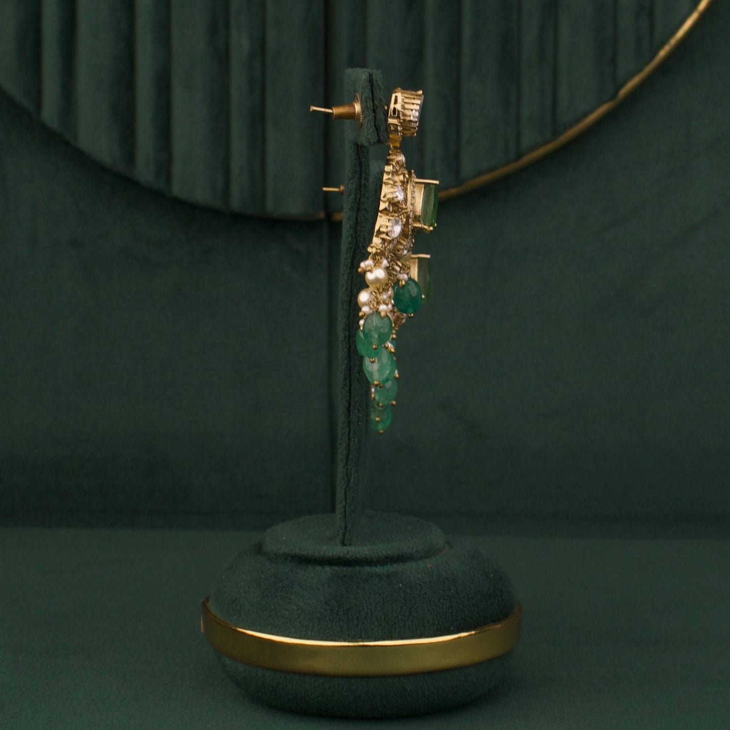 Grand Royal Victorian Polki Bridal Necklace With Matching Earrings