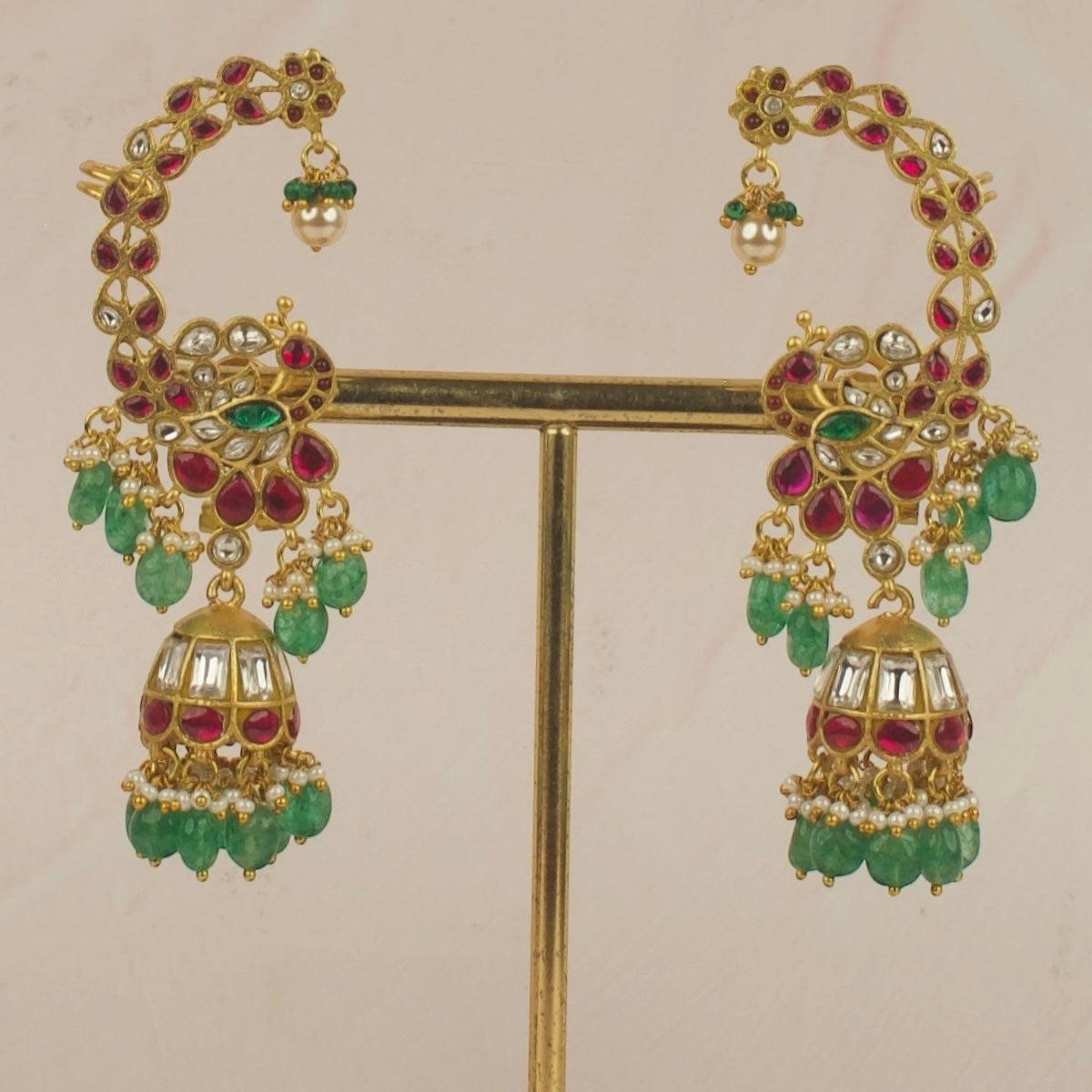 Enchanting Fullkaan Jadau Kundan Jhumka Earrings