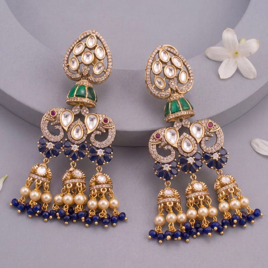 Bridal Polki Chandbali Earrings