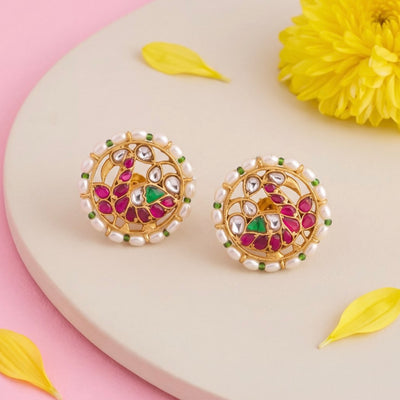 Stunning Jadau Kundan Stud Earrings