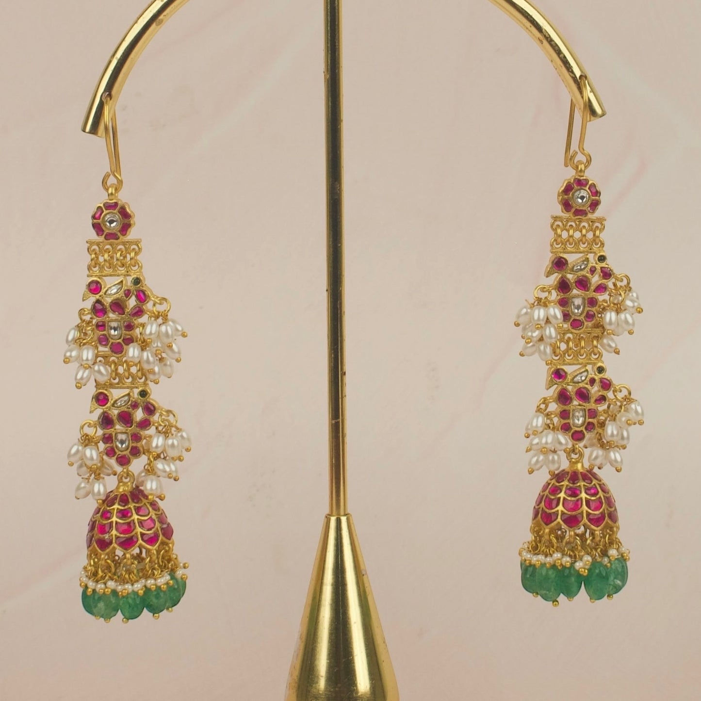 Grand Royal Splendor Big Jadau Kundan Hanging Jhumka Earrings