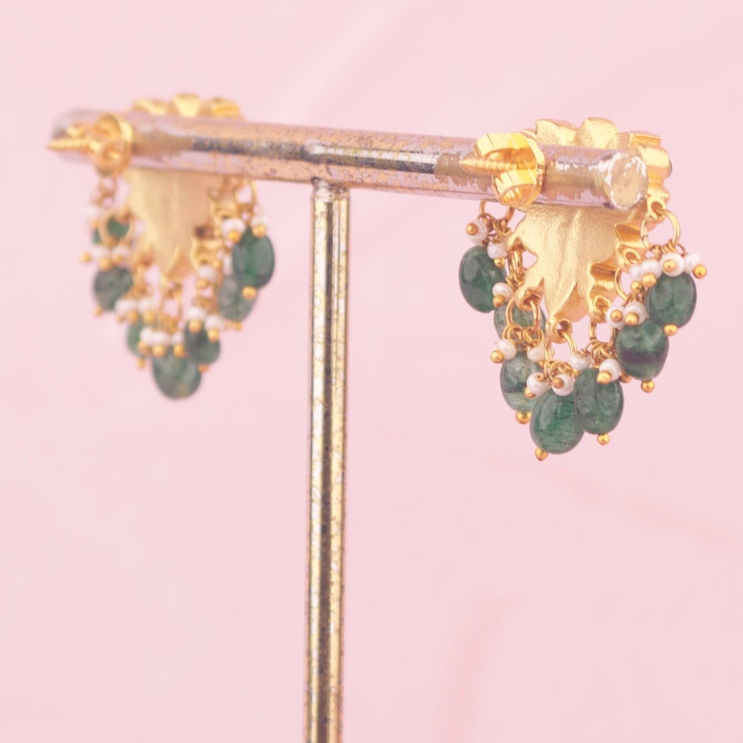 Lotus Design Jadau Kundan Pearl Choker With Matching Earrings