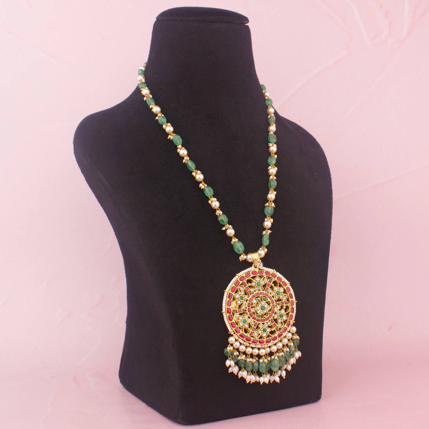 Reversible 2 In 1 Jadau Kundan Beads Mala