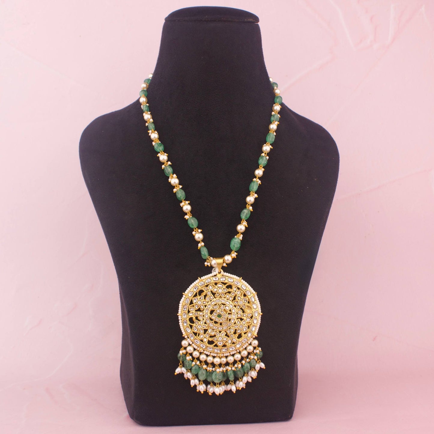 Reversible 2 In 1 Jadau Kundan Beads Mala