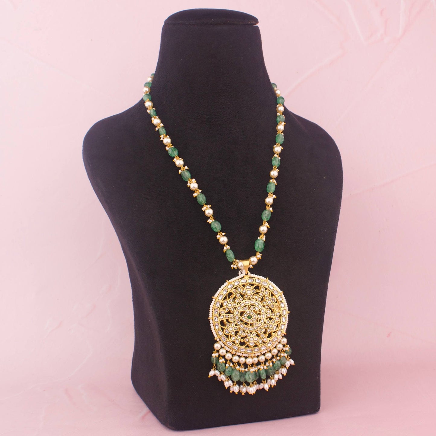 Reversible 2 In 1 Jadau Kundan Beads Mala
