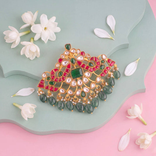Lavish Jadau Kundan Locket With Strawberry Beads