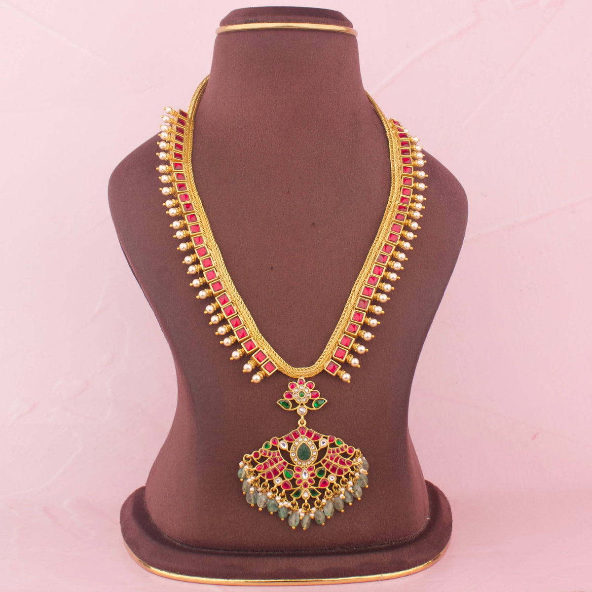 Unique Jadau Kundan Nantad Chain Necklace - Handcrafted Indian Bridal Jewelry by Dulhan Jewels