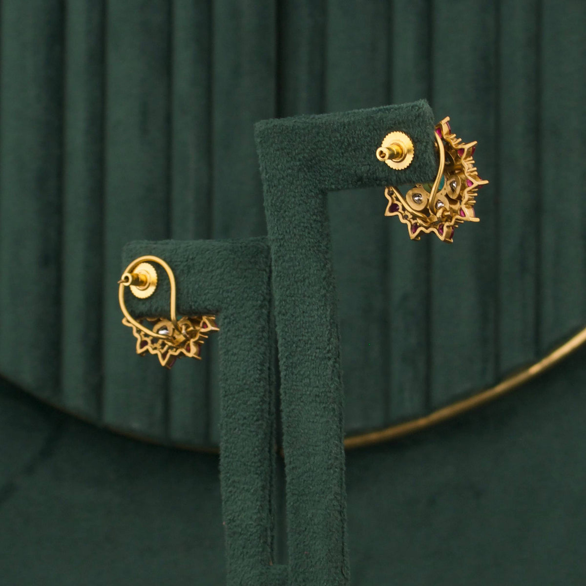 Designer Victorian Polki Kundan Stud Earrings