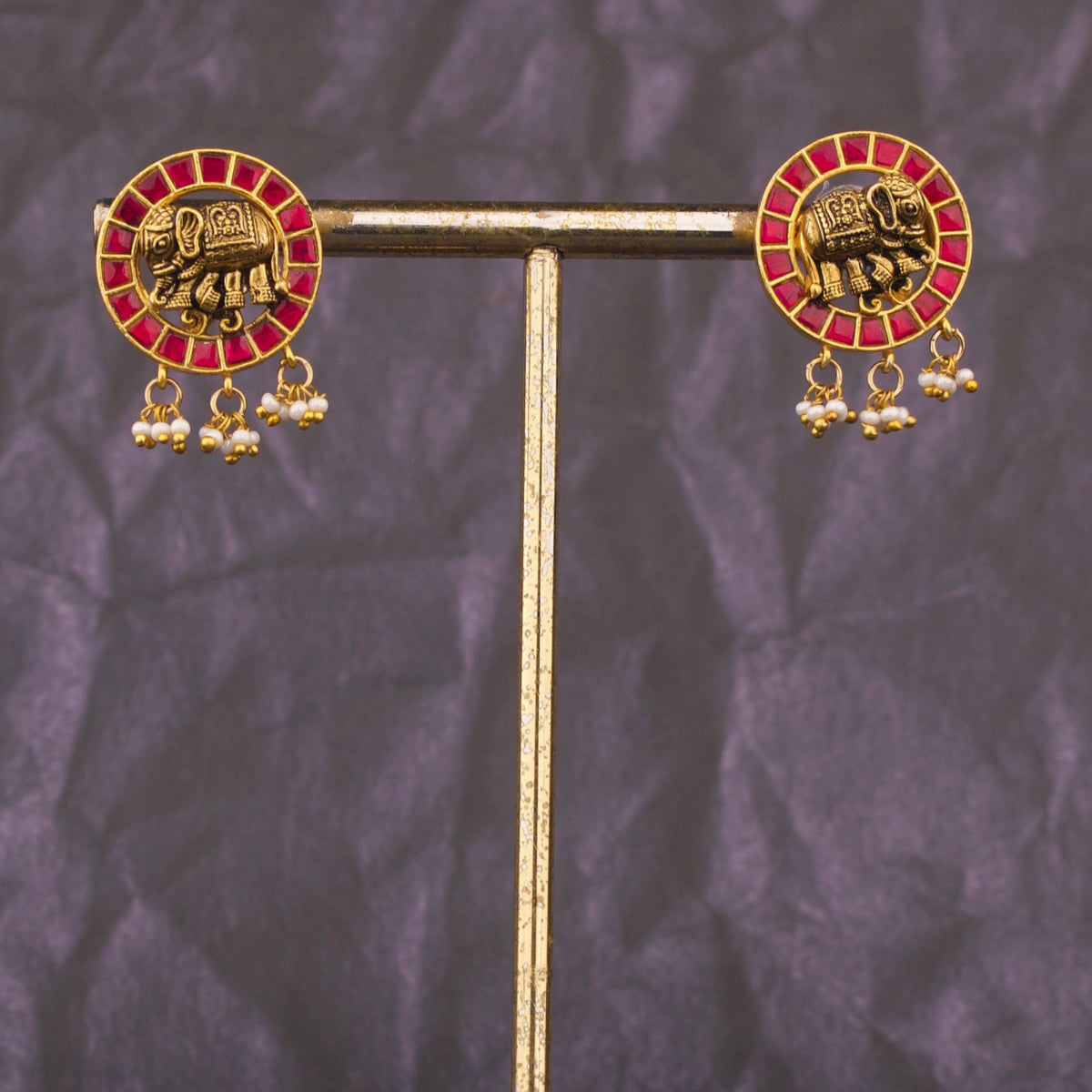 Elephant Design Jadau Kundan Studs