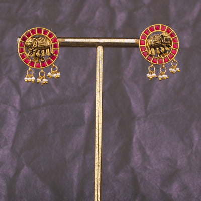 Elephant Design Jadau Kundan Studs