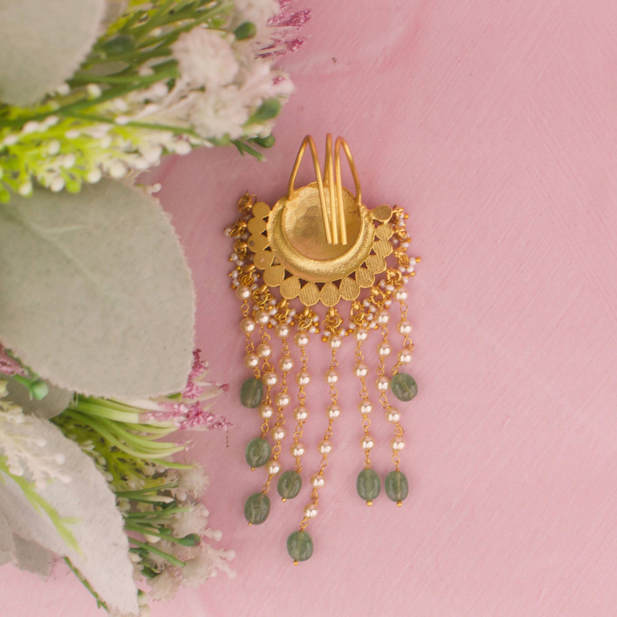Stylish Jadau Kundan Hair Pin With Hangings