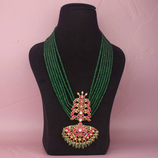 Antique Finish Jadau Kundan Beads Mala