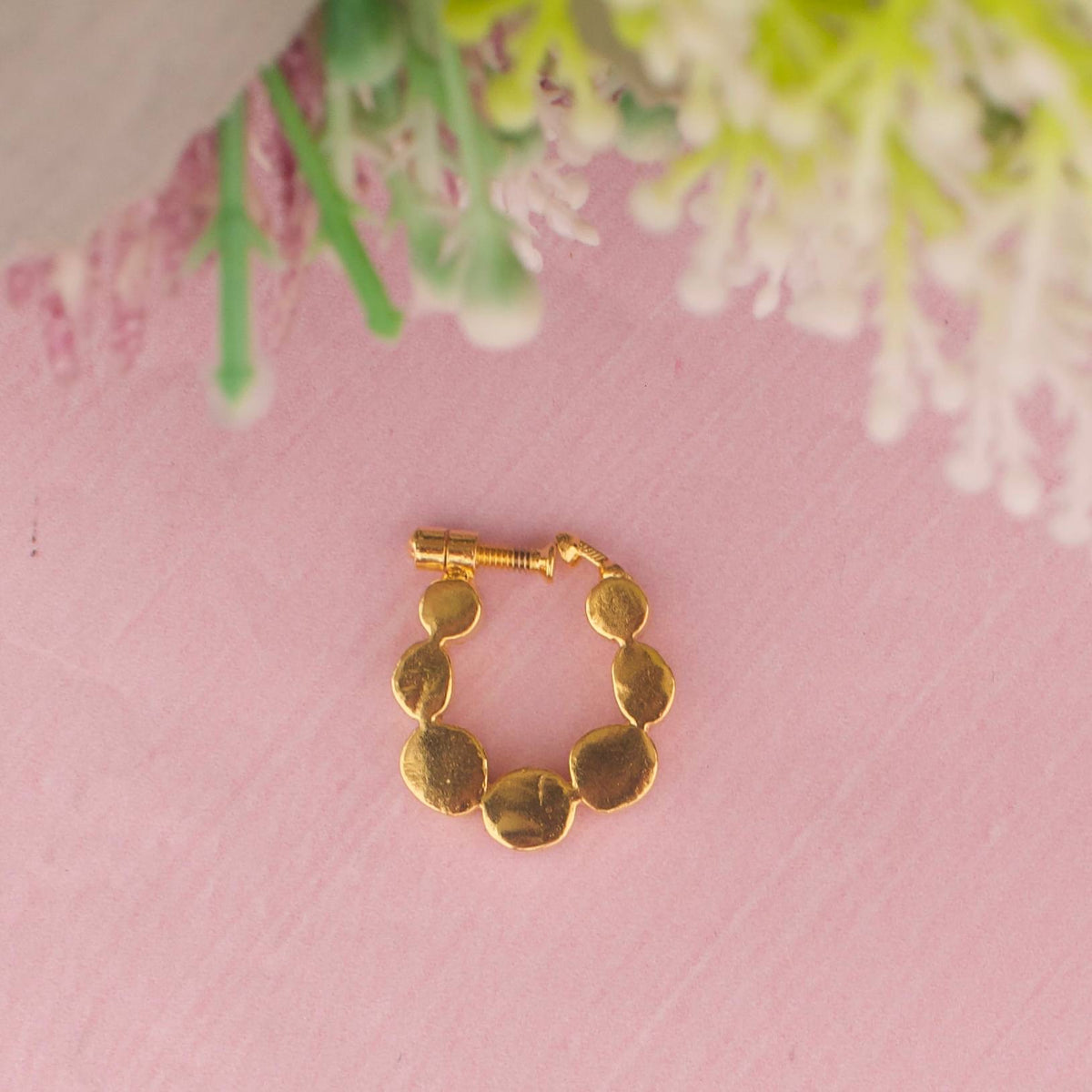 Elegant Moissanite Polki Nose Pin