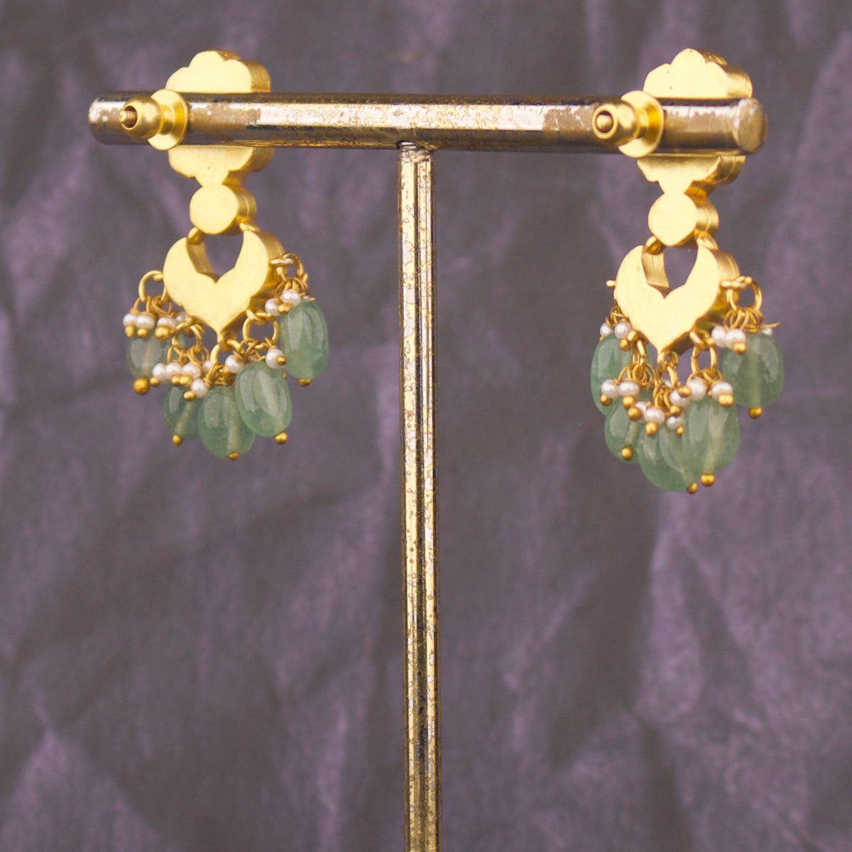 Ethnic Floral Designer Jadau Kundan Chanbdali Earrings